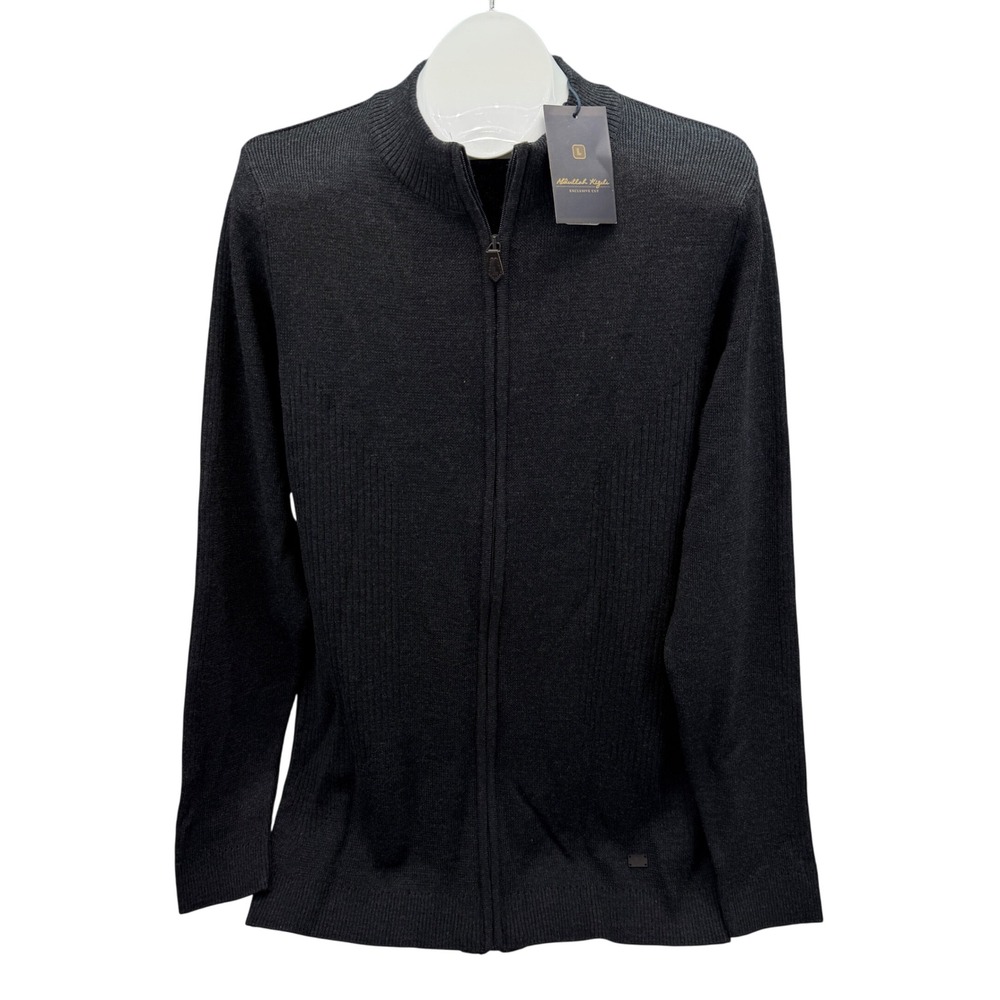 Men's Black Zip Up Sweater